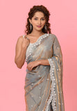 Gray Shot Silk Designer Saree