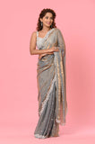 Gray Shot Silk Designer Saree