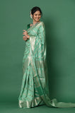 Green Chinia Silk Banarasi Saree