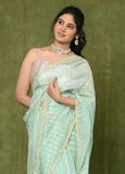 Green Dola Silk Embroidered Saree