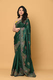 Green Katha Work Semi Tussar Saree