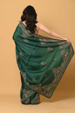 Green Katha Work Semi Tussar Saree