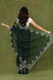 Green Organza Embroidered Designer Saree