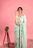 Green Organza Moti & Sequins Work Saree