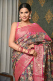 Green Printed Chanderi Saree