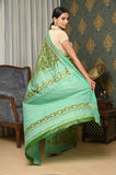 Green Pure Tussar Ghicha Printed Saree