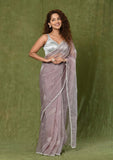 Lavendar Organza Designer Saree