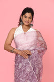 Lavendar Organza Embroidered Designer Saree