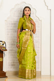 Light Green Meena Border Chinia Silk Banarasi Saree