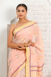 Light Pink Cotton Silk Banarasi Saree