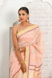 Light Pink Cotton Silk Banarasi Saree