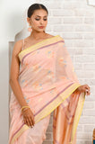 Light Pink Cotton Silk Banarasi Saree