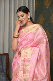 Light Pink Dupion Silk Banarasi Saree