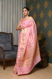 Light Pink Dupion Silk Banarasi Saree