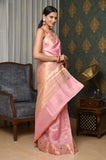 Light Pink Dupion Silk Banarasi Saree