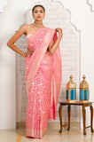 Light Pink Jaal Banarasi Saree