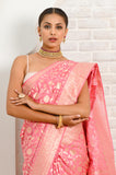 Light Pink Jaal Banarasi Saree