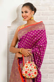 Magenta Soft Silk Banarasi Saree With Jaal Border