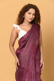 Maroon Tussar Saree