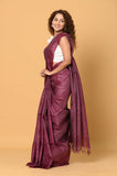 Maroon Tussar Saree