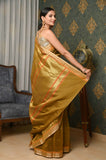 Mehandi Cotton Silk Banarasi Saree