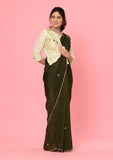 Mehandi Silk Designer Saree