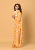 Mustard Chinon Saree