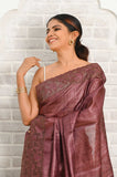 Nutmeg Cut Work Pure Tussar Saree