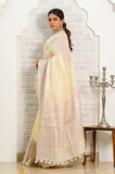 Off-White Banarasi Linen Saree