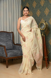 Off White Cotton Silk Banarasi Saree