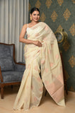 Off White Cotton Silk Banarasi Saree