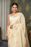 Off White Cotton Silk Banarasi Saree