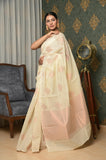 Off White Cotton Silk Banarasi Saree