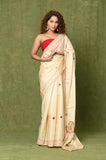 OffWhite Semi Tussar Embroidered Saree