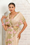 Offwhite Cut Work Pure Tussar Saree