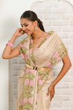 Offwhite Cut Work Pure Tussar Saree