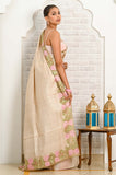 Offwhite Cut Work Pure Tussar Saree