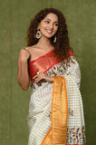 Offwhite Moonga Silk Saree