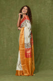 Offwhite Moonga Silk Saree