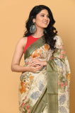 Offwhite Tussar Printed Saree