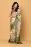 Offwhite Tussar Printed Saree