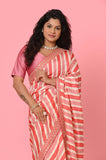 Onion Russian Silk Lehariya Designer Saree