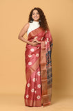 Onion Tussar Saree