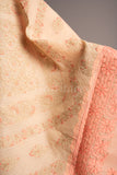 Orange Chikankari saree