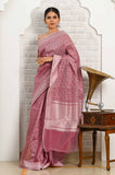 Pastel Pink Cotton Silk Banarasi Saree