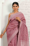 Pastel Pink Cotton Silk Banarasi Saree