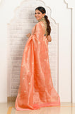 Peach Tissue Banarasi Saree