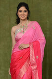 Pink Binny Checks Designer Saree