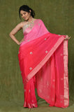 Pink Binny Checks Designer Saree