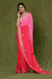 Pink Binny Checks Designer Saree